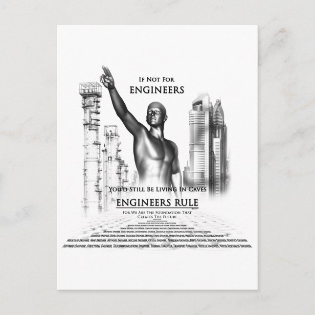 Regeln für Ingenieure Postkarte (Vorderseite)