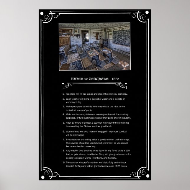 REGELN FÜR LEHRKRÄFTE - 1872 - HOHEITSGEBIET MONTA POSTER (Vorne)