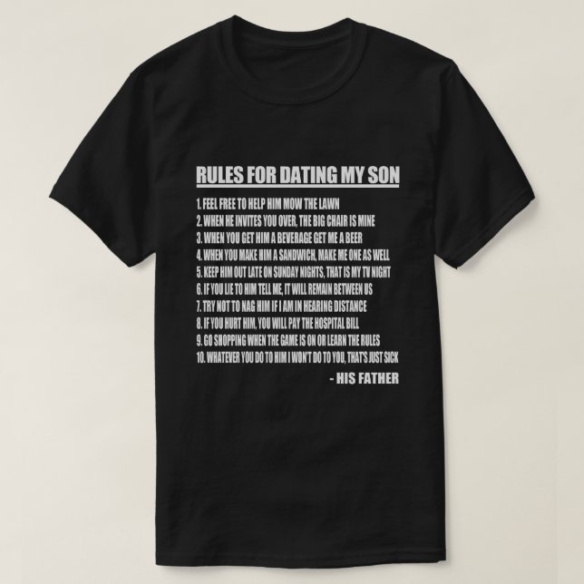 Regeln für verabredeten meinen Sohn T-Shirt (Design vorne)