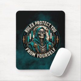 Regeln schützen dich vor dir selbst Teal Smoke Rea Mousepad