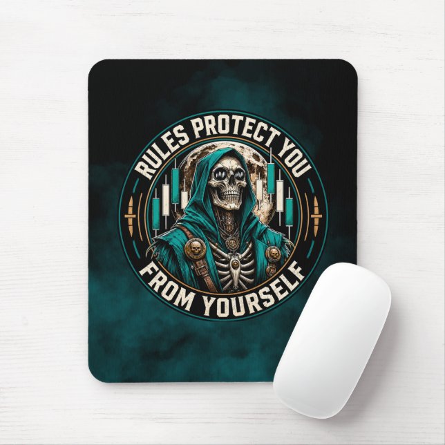 Regeln schützen dich vor dir selbst Teal Smoke Rea Mousepad (Mit Mouse)