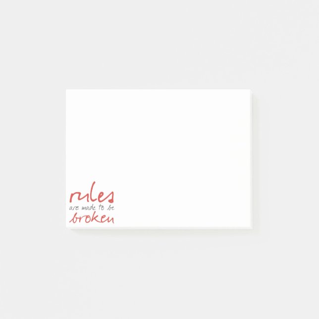 Regeln werden aufgestellt, um defekte Posten-it® Post-it Klebezettel (Vorderseite)