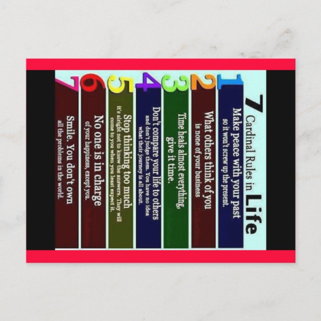 Regeln, Zitate, Sprichworte Postkarte (Vorderseite)