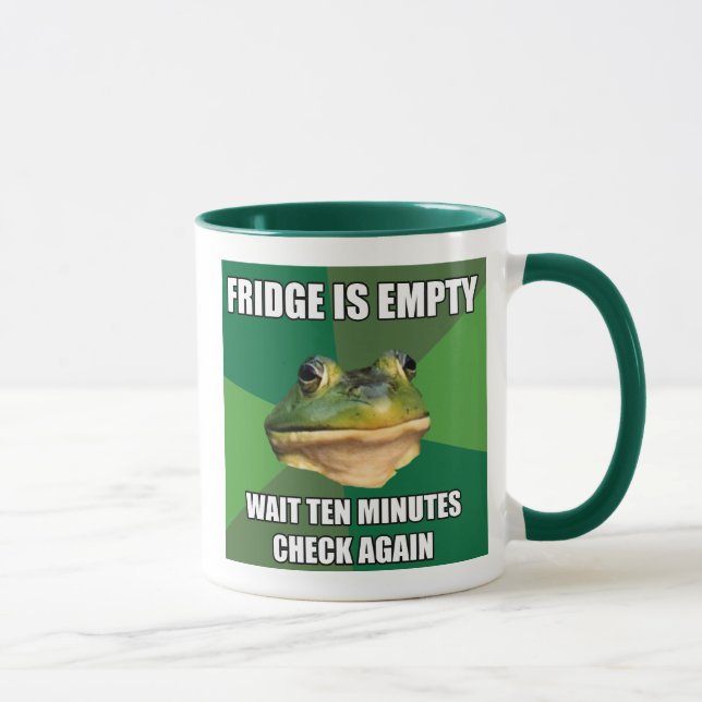 Regelwidriger Bachel Frosch-leerer Kühlschrank Tasse (Rechts)