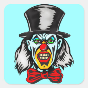 Regelwidriger schlechter Clown Quadratischer Aufkleber