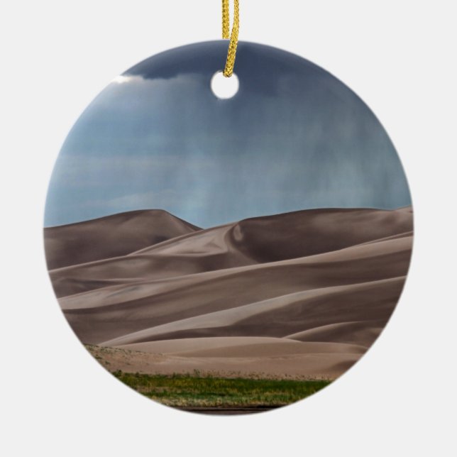 Regen auf den großen Sanddünen Keramik Ornament (Vorne)