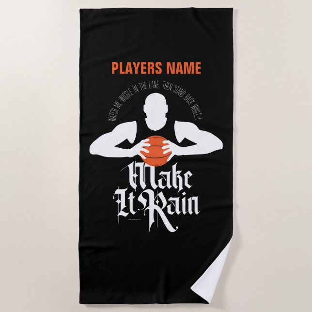 Regen (Basketball) Strandhandtuch (Vorderseite)
