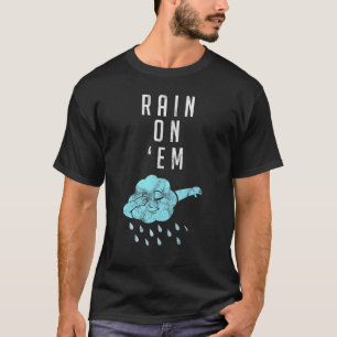 Regen bei der Meteorologie des Meteorologen im Wet T-Shirt