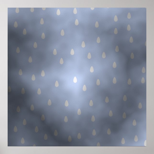 Regen bewölkt stürmischen Himmel. Grau und Blau. Poster (Vorne)