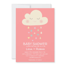 Regen Cloud Baby Dusche Einladung