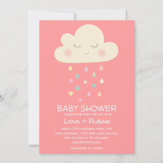 Regen Cloud Baby Dusche Einladung