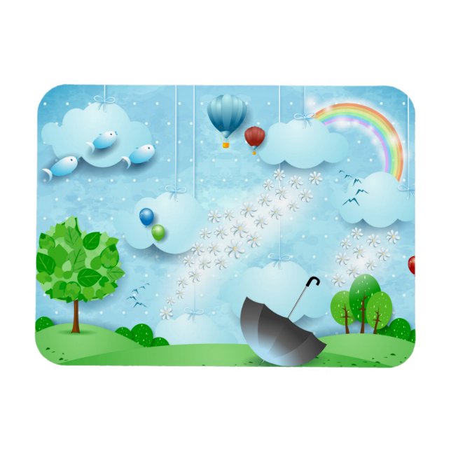 Regen der Blume Magnet (Horizontal)