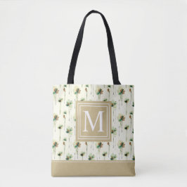 Regen der weißen Blume Monogramm| Gesamtbeutel Tasche