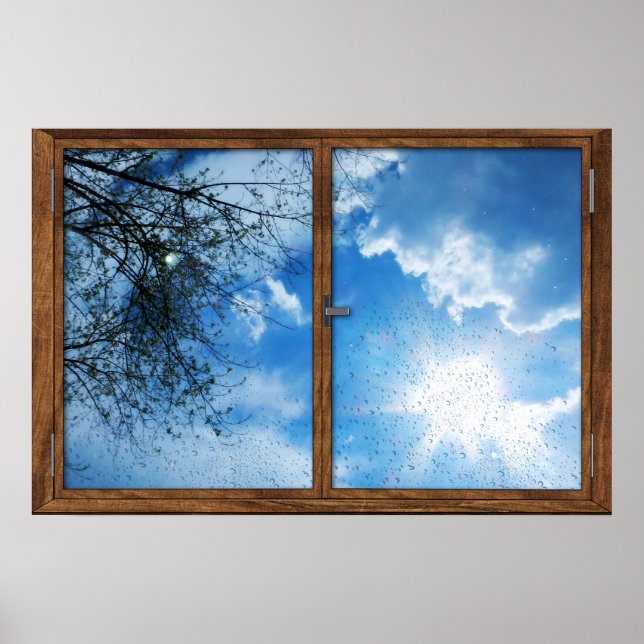 Regen des Sonnenscheinfensters Poster (Vorne)