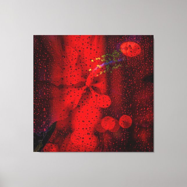 Regen Dotted Red Leinwanddruck (Vorderseite)