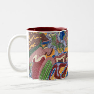 "Regen Drop" Abstrakte Kunst Zweifarbige Tasse