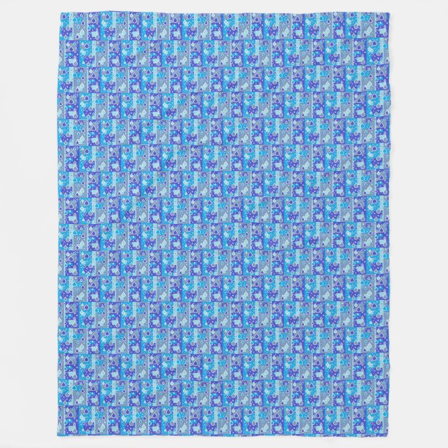 Regen fällt April Duschen Multi Blue Design Fleecedecke (Vorderseite)