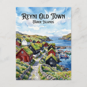 Regen Färöer-Inseln Postkarte
