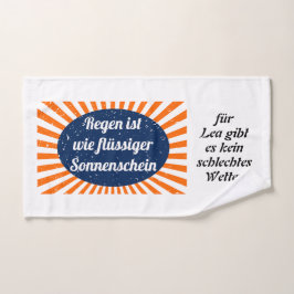 Regen flüssiger Sonnenschein mit Namen Handtuch