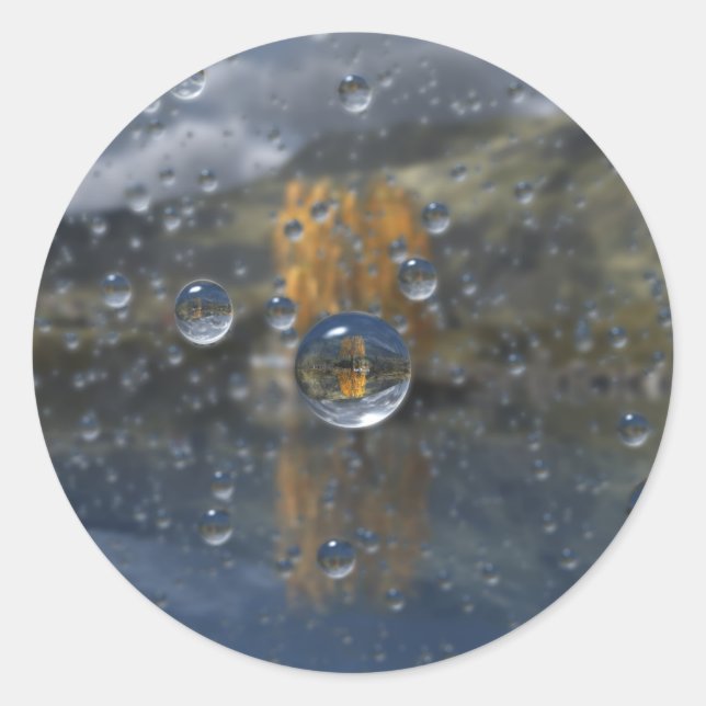 Regen in den Glen-Aufklebern Runder Aufkleber (Vorderseite)