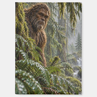 Regen in den Immergrünen Bigfoot-Magnet Magnet