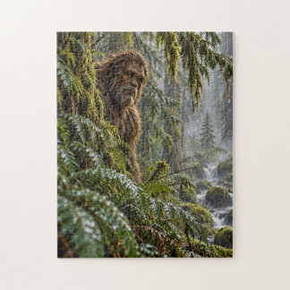 Regen in den Immergrünen Bigfoot-Puzzle
