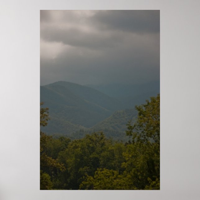 "Regen in den Smoky Mountains" Poster (Vorne)