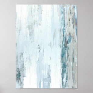 "Regen lässt" aquamarine und beige abstrakte Kunst Poster
