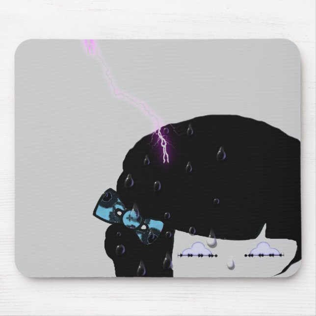 Regen-Mädchen Mousepad (Vorne)