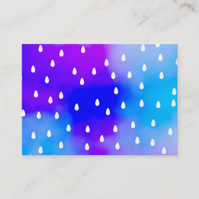 Regen mit blauem und lila bewölktem Himmel Visitenkarte (Vorderseite)