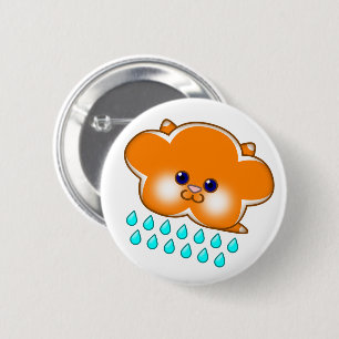 Regen Orange Tabby Cat Cloud - Button