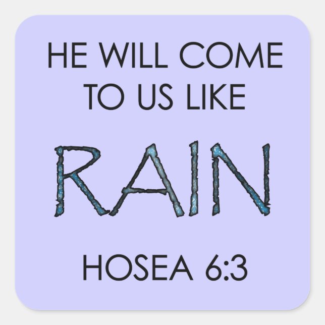 Regen Quadratischer Aufkleber (Vorderseite)