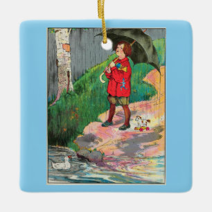 Regen, Regen, weg - Muttergosen-Kinderzimmer-Reim Keramikornament