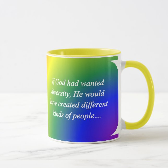 Regen Sie die Diversity-Rückseite an (Quadrat) Tasse (Rechts)
