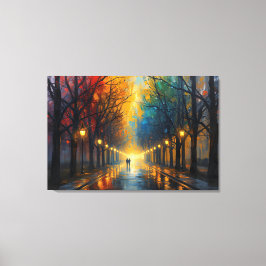 Regen-Spaziergang im Park Leinwandkunst | Wandkuns Leinwanddruck