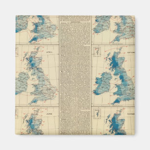 Regen, Temperatur, Britische Inseln Magnet