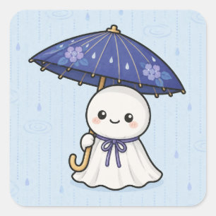 Regen Teru Teru Bozu Quadratischer Aufkleber