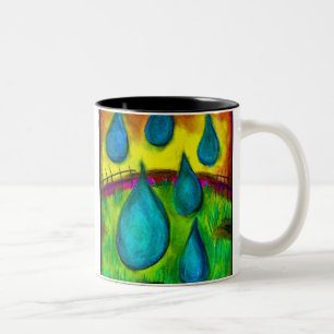 Regen-Tropfen Zweifarbige Tasse