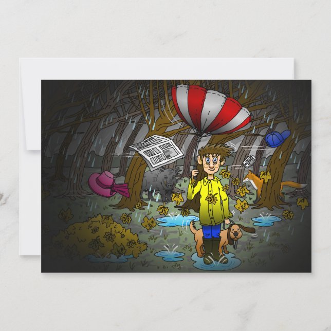 Regen- und Windtag Feiertagskarte (Vorderseite)