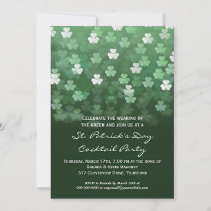 Regen von Shamrocks St Patricks Day Party-Einladun Einladung