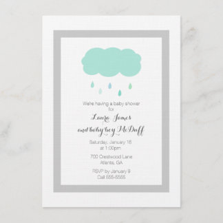 Regen-Wolken-Babyparty-Einladung Einladung