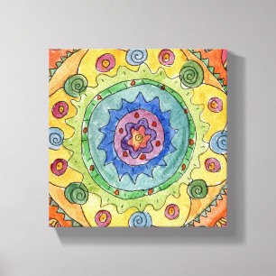 Regenbogen8x8 mandala-Prämie dehnte Leinwand-Druc Leinwanddruck