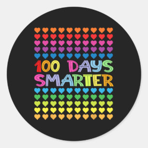 Regenbogen 100 Tage heller und immer noch lieben e Runder Aufkleber