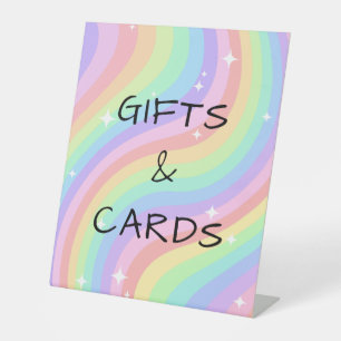 Regenbogen 4. Geburtstagsdekoration Geschenkkarten Sockelschild
