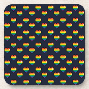 Regenbogen 8 Bit Herzstück Muster Getränkeuntersetzer