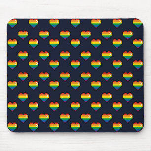 Regenbogen 8 Bit Herzstück Muster Mousepad