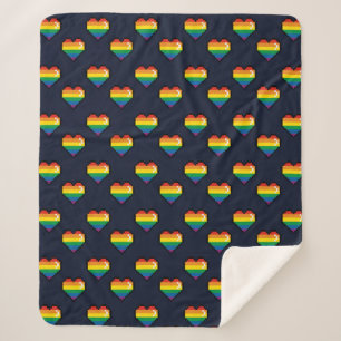 Regenbogen 8 Bit Herzstück Muster Sherpadecke