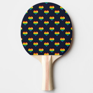 Regenbogen 8 Bit Herzstück Muster Tischtennis Schläger