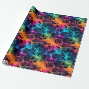Regenbogen-Abstrakt auf Schwarz Geschenkpapier