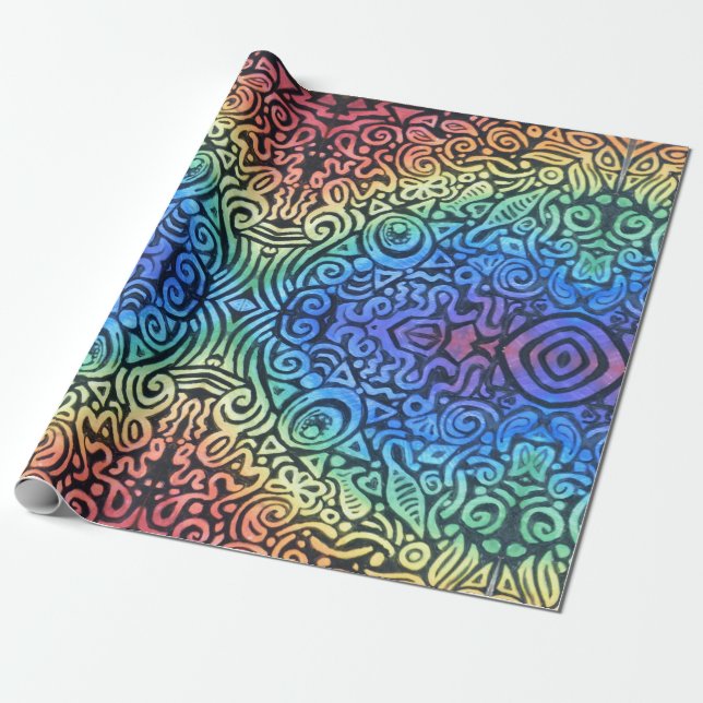 Regenbogen-Abstrakt Geschenkpapier (Ungerollt)